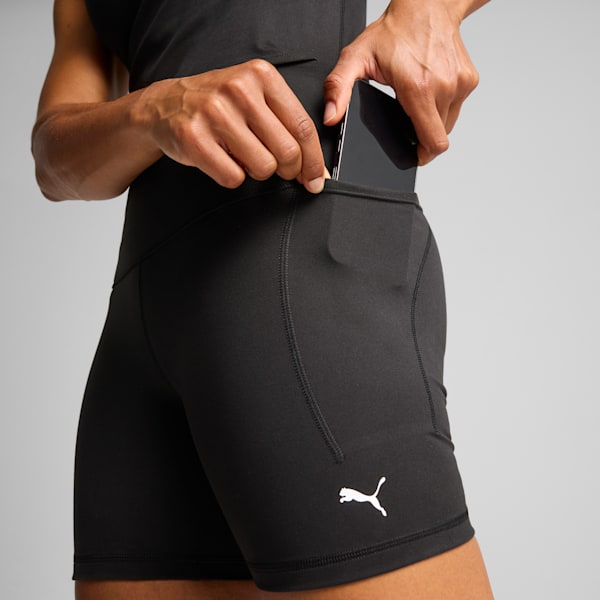 CLOUDSPUN Women's High-Waist 5" Tight Shorts, PUMA Black-PUMA White, extralarge